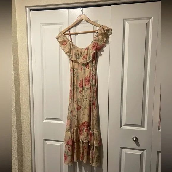 Reformation Odessa off the shoulder Dress "Botany" Floral 2 - Picture 4 of 15